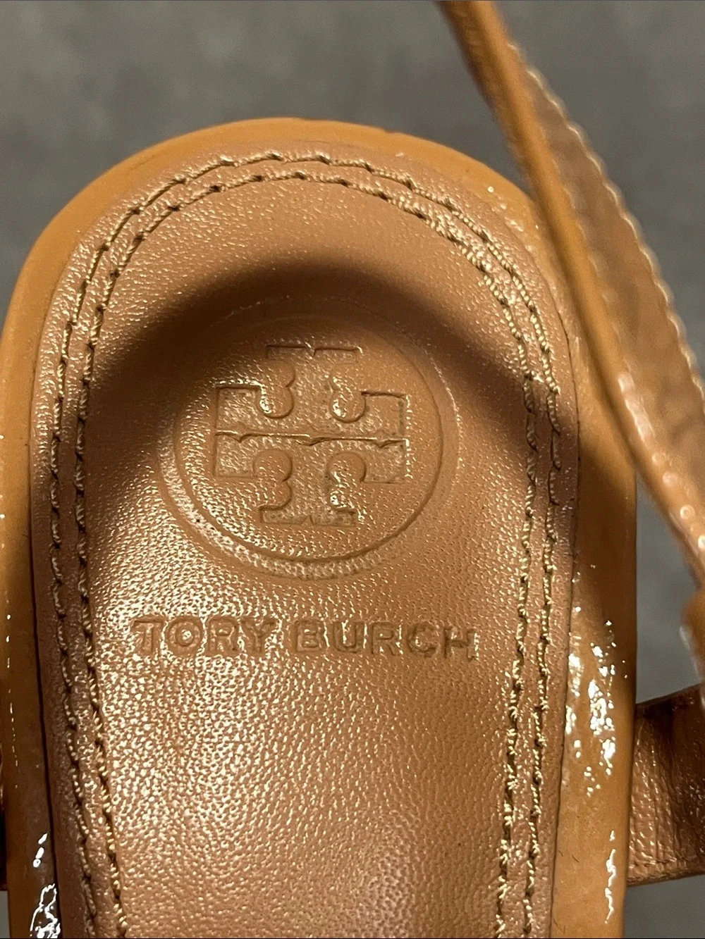 Tori Burch Laurel Tan Block Heel Sandals - Sleek Ankle Strap size 7